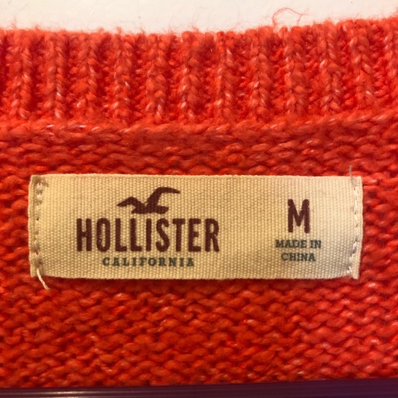 Hollister | Orange V-Neck Sweater Medium - Picture 4 of 5